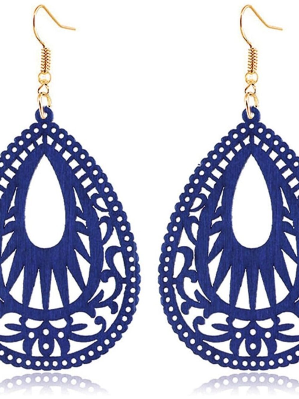 Handmade Bohemian Geometric Wood Earrings for Women Vintage Bohemian African Nat